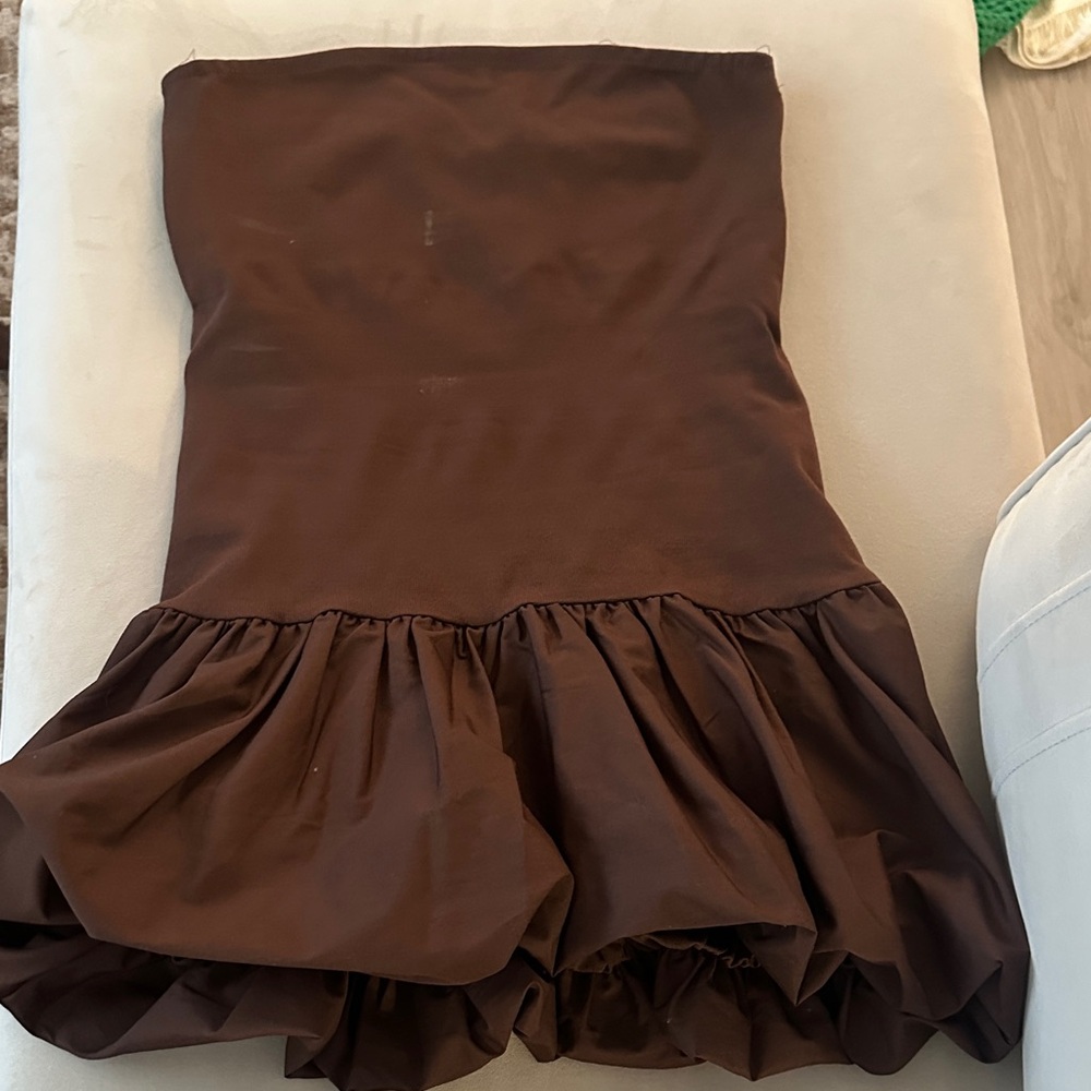 Brown Strapless Dress